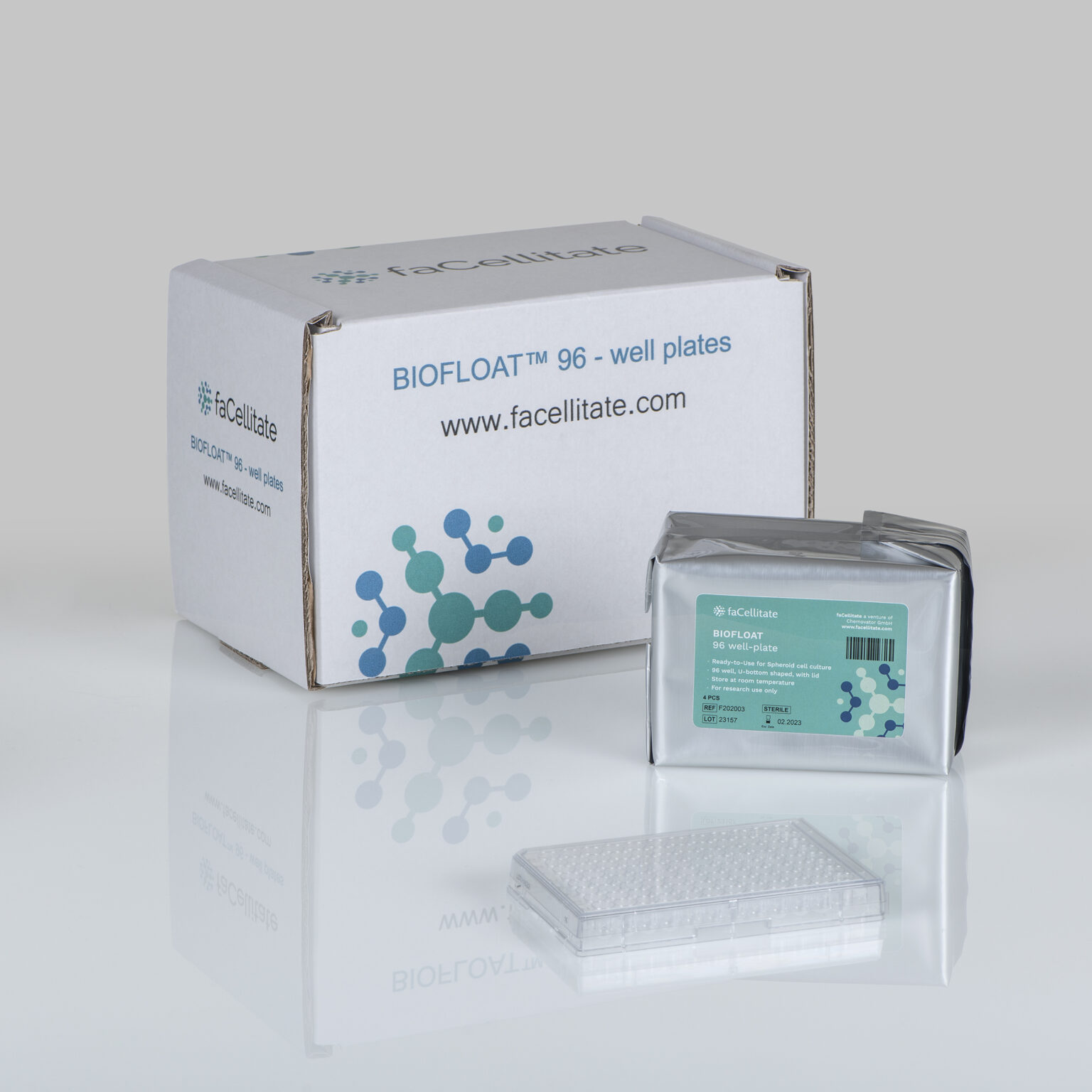 BIOFLOAT™ 96-well plates (4 Plates per pack) F202003 - faCellitate